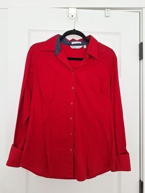 Classic Red Button-Up Women's Shirt - Esabel C